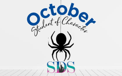Student of Character Banner with Spider for October